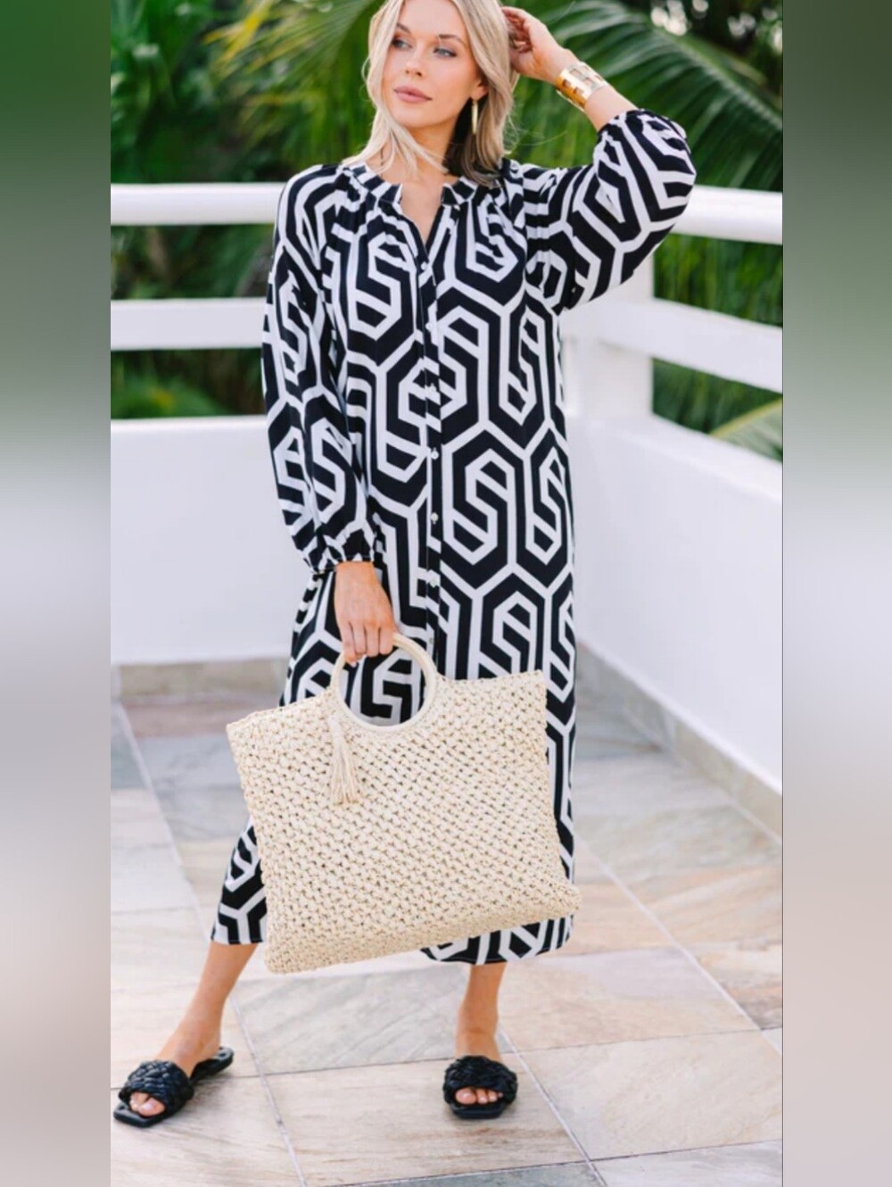 SSYS the label geometric midi dress size S